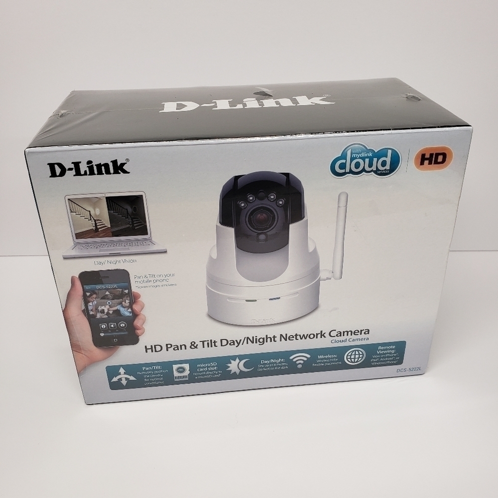 D-Link DCS-5222L HD Pan Tilt Day Night Vision Cloud Network Security Cam…